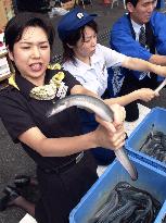 Supplies arrive from Taiwan for eel-eating season